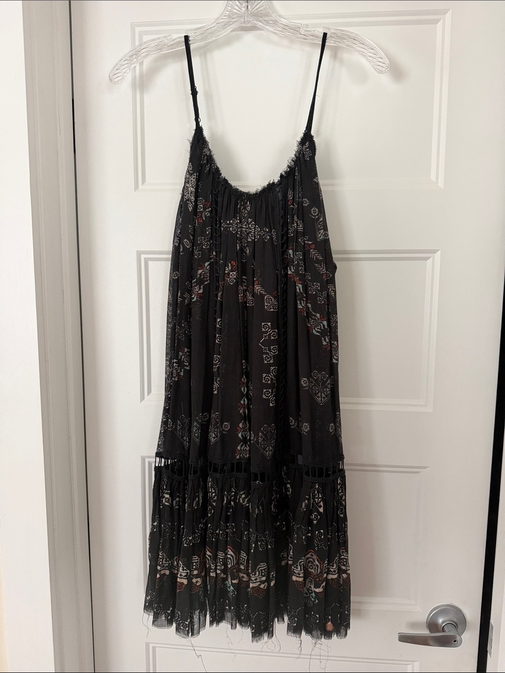 Free People Black Printed Maxi Dress